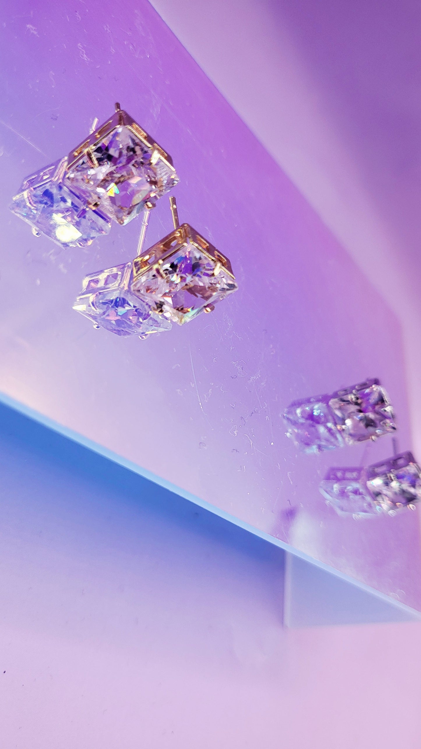 Princess Cut Stud Earrings