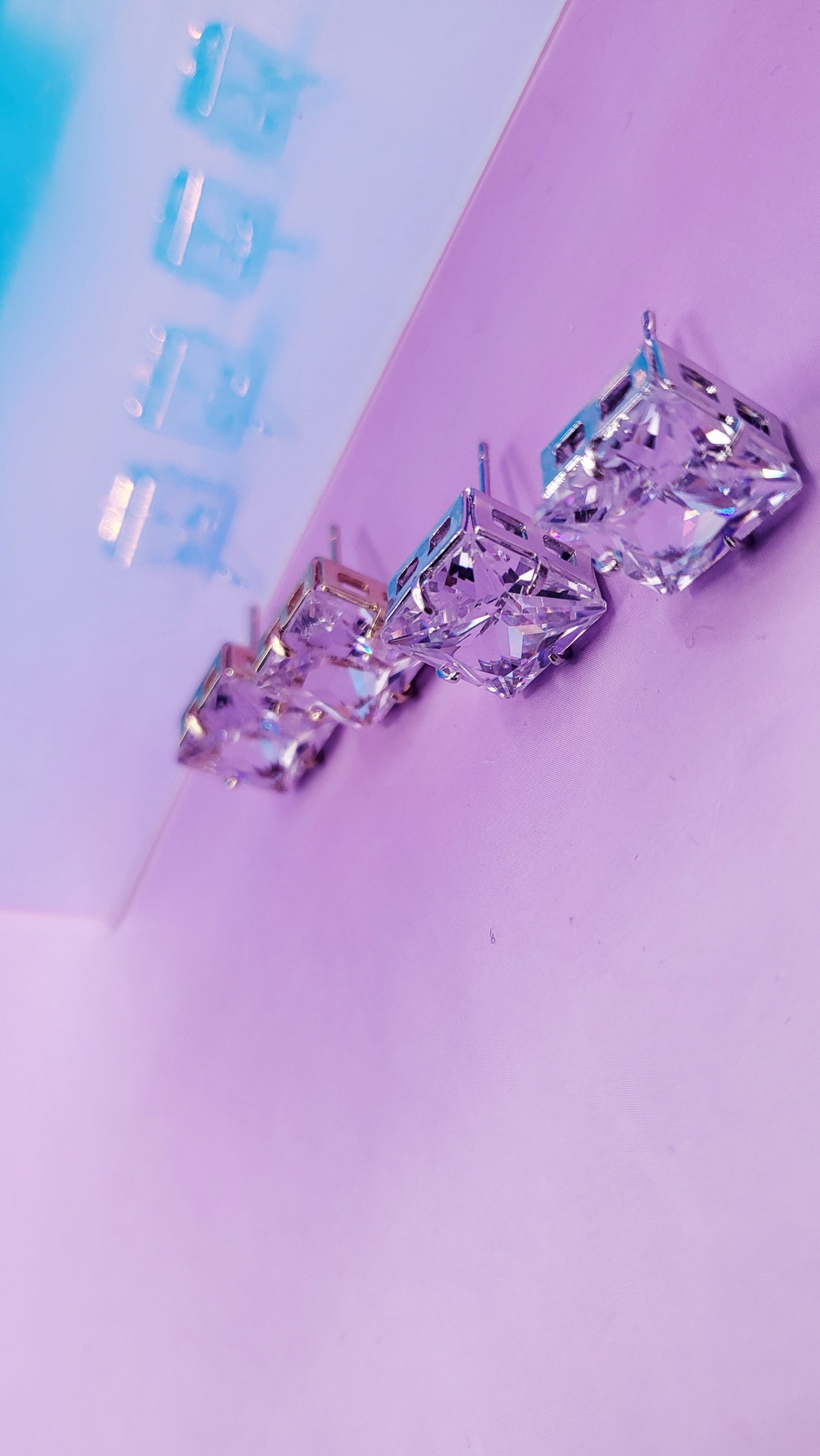 Princess Cut Stud Earrings