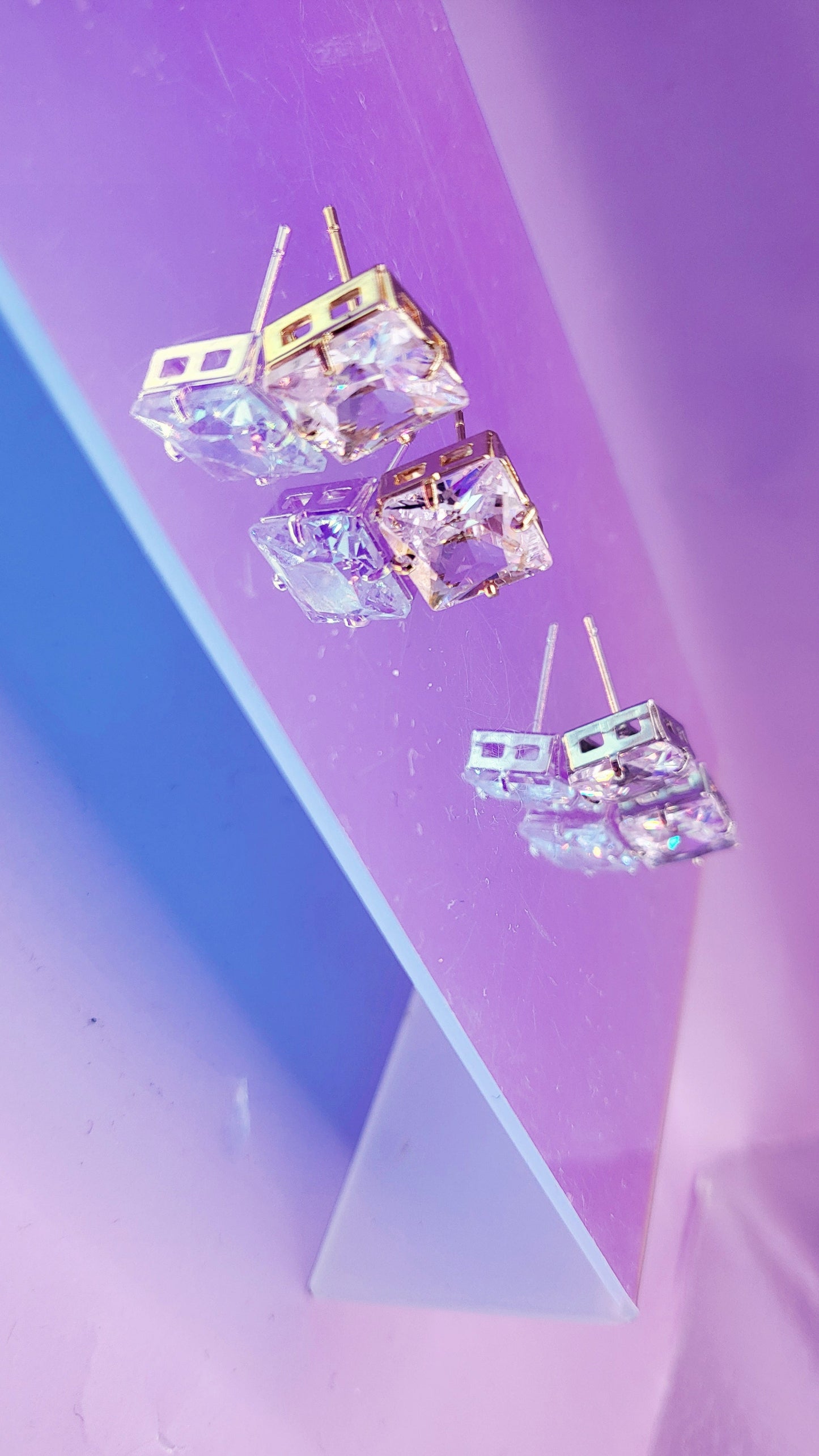 Princess Cut Stud Earrings