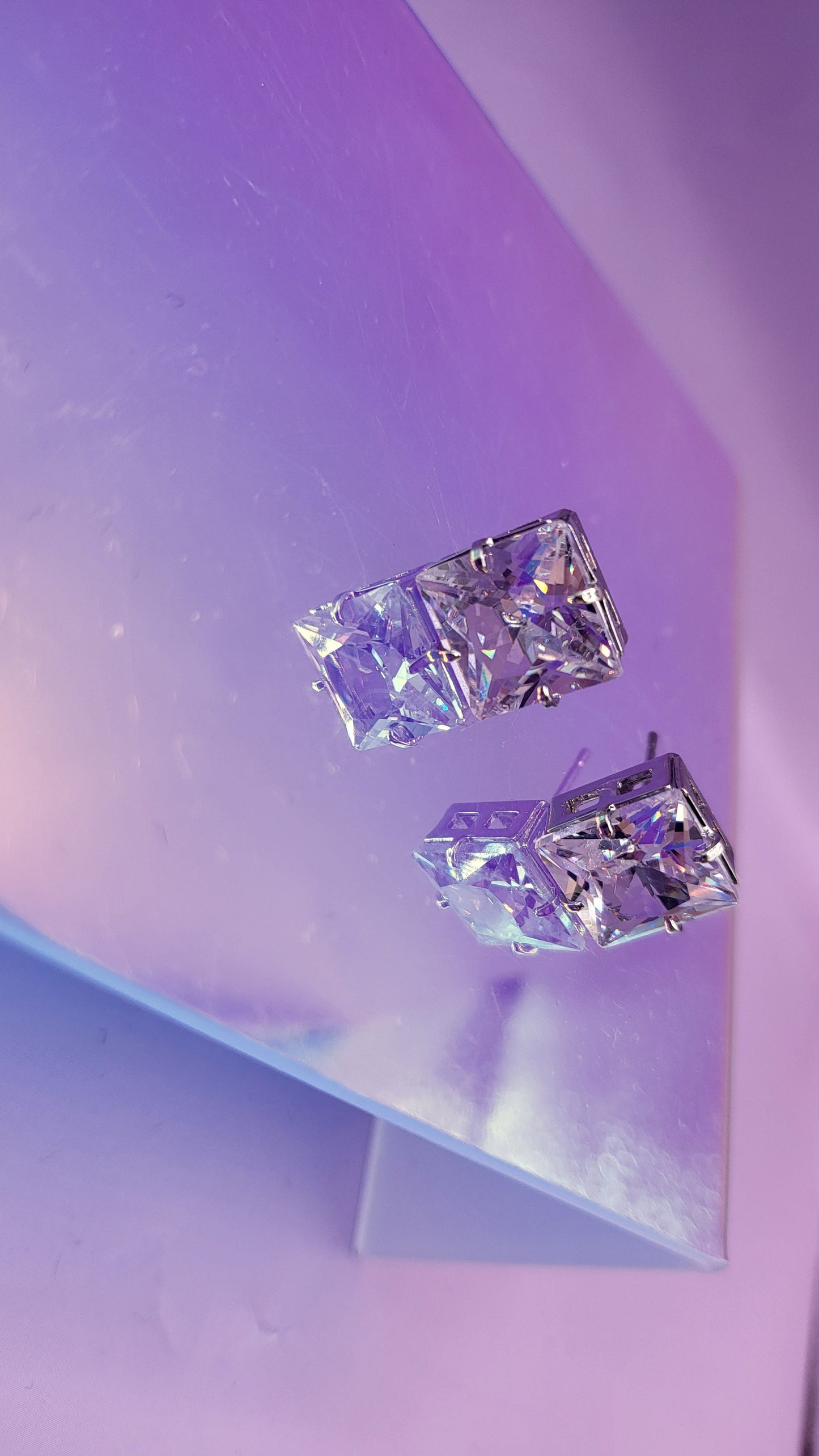 Princess Cut Stud Earrings