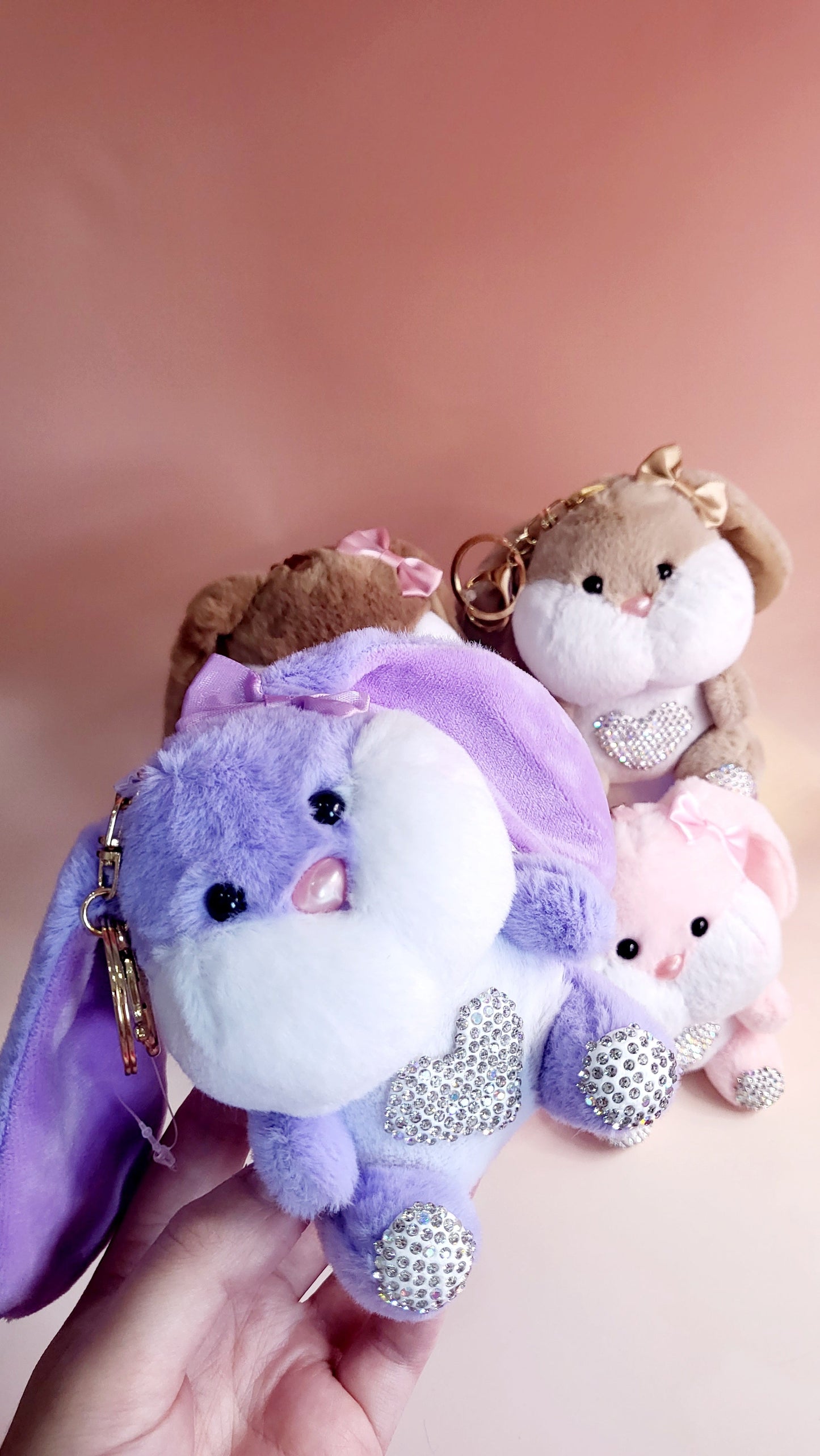 Bibi Crystal Bunny Keyring Bag Charm