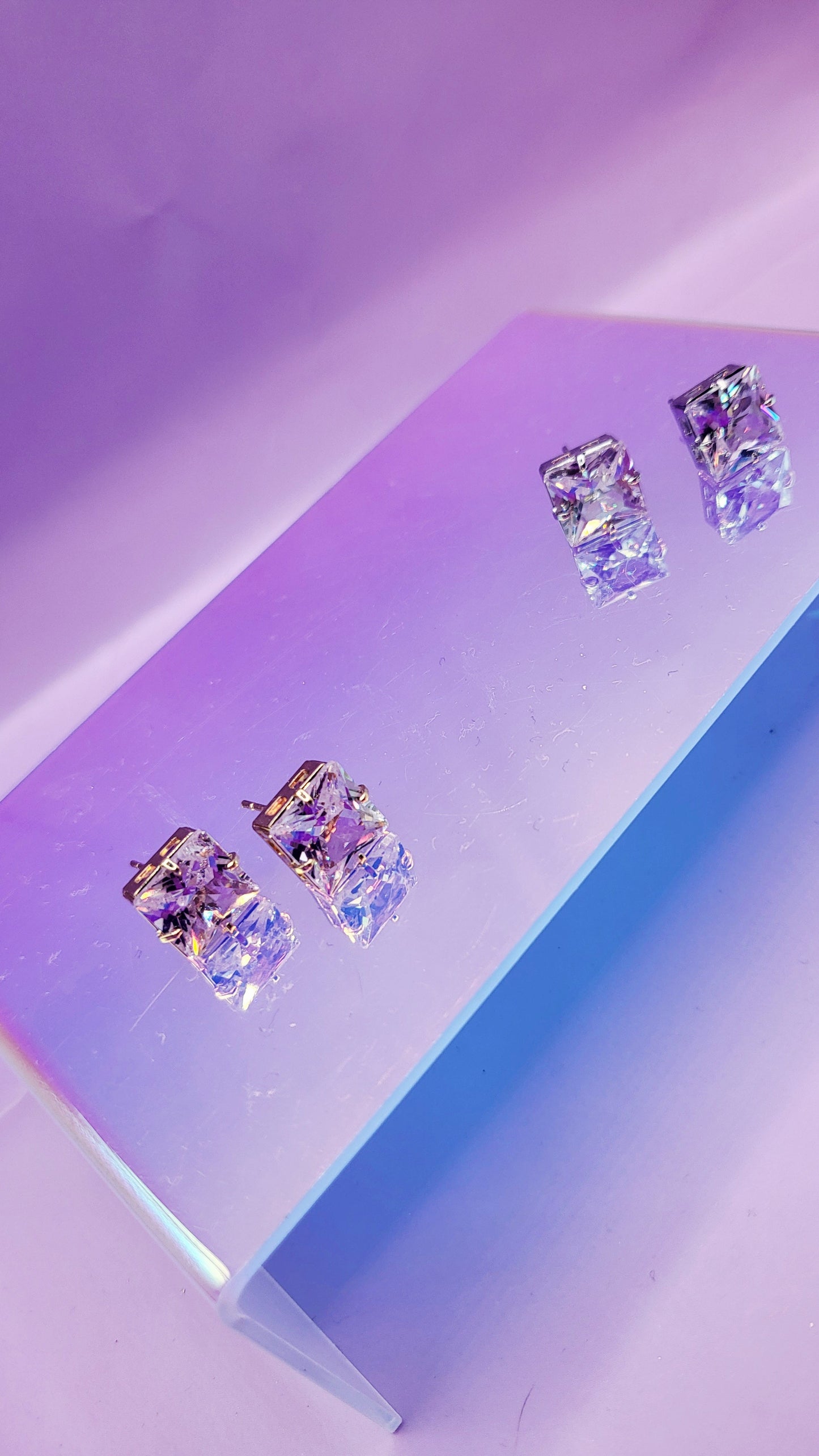 Princess Cut Stud Earrings