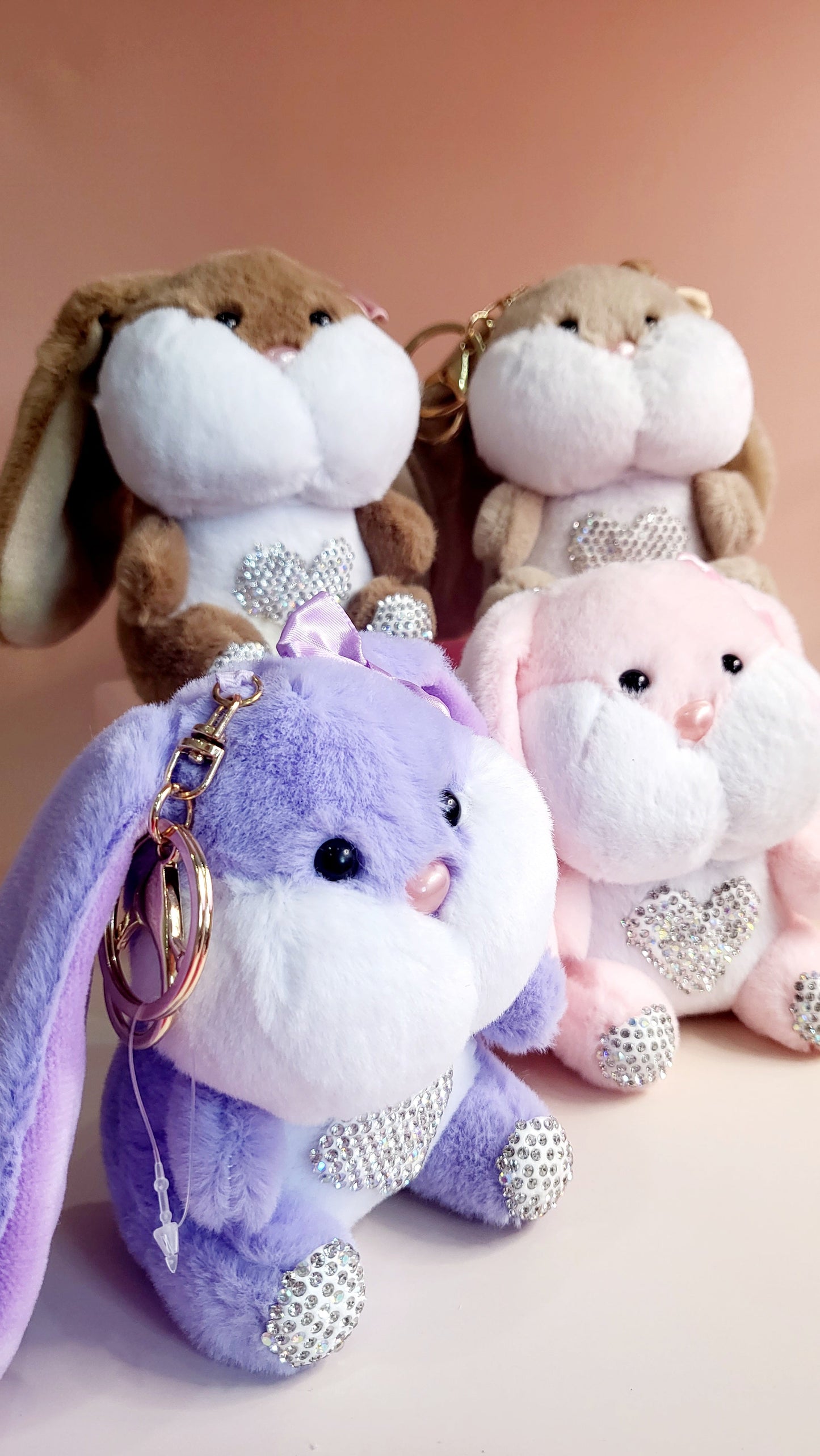 Bibi Crystal Bunny Keyring Bag Charm