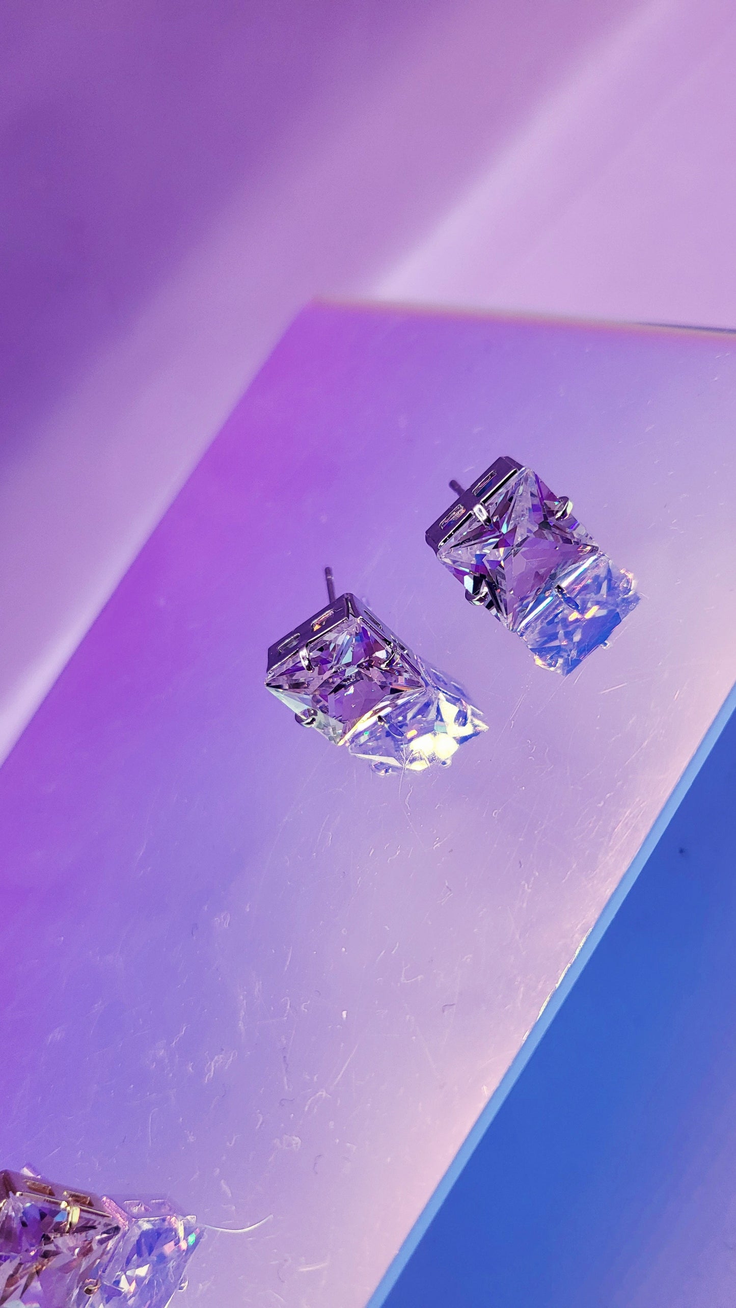 Princess Cut Stud Earrings