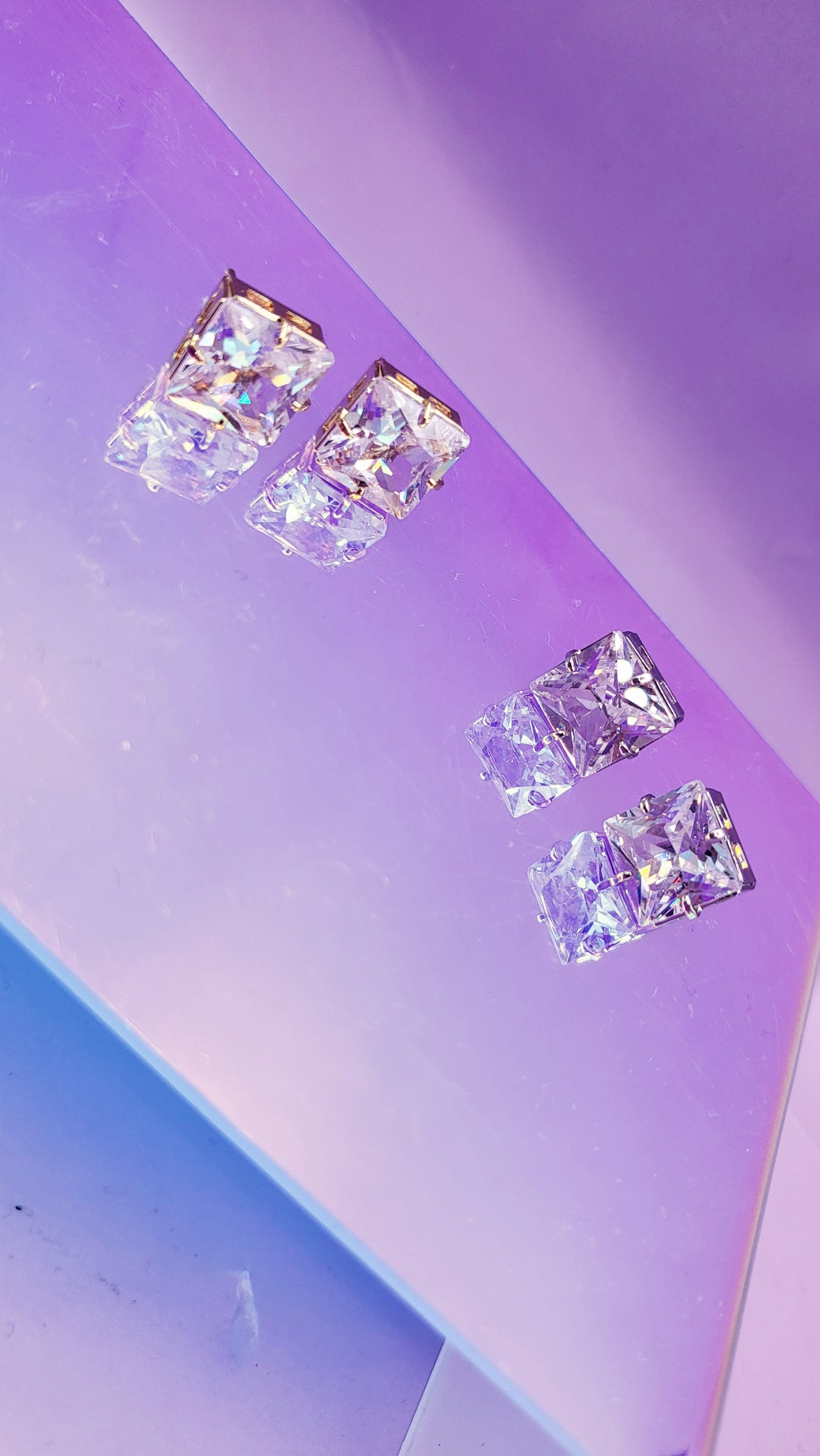 Princess Cut Stud Earrings