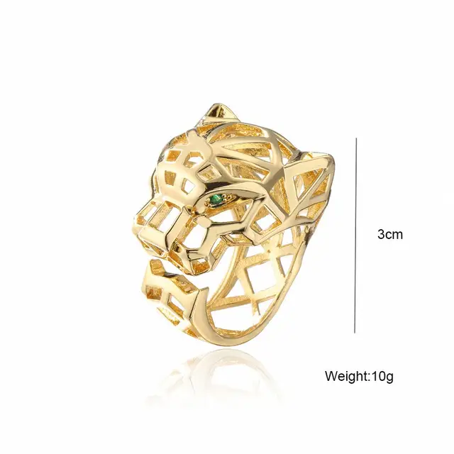 18K Gold Plated Leopard open Ring