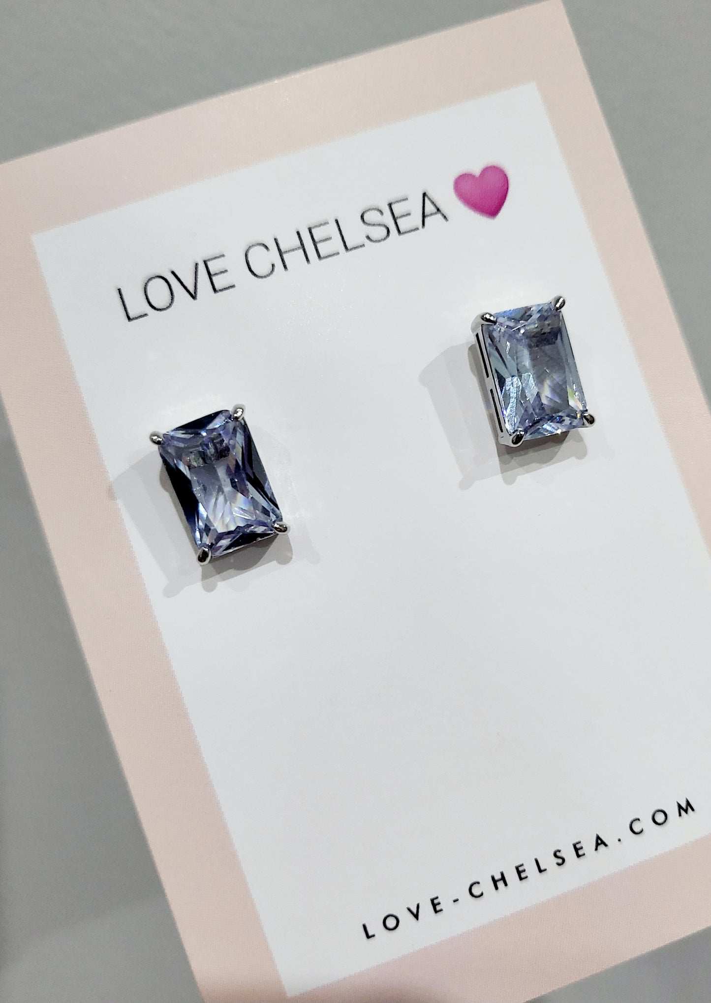 Chelsea Crystal Emerald Cut Earrings