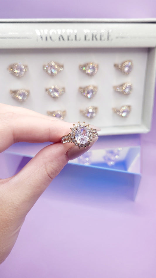 Infinity Love Crystal Ring Gold