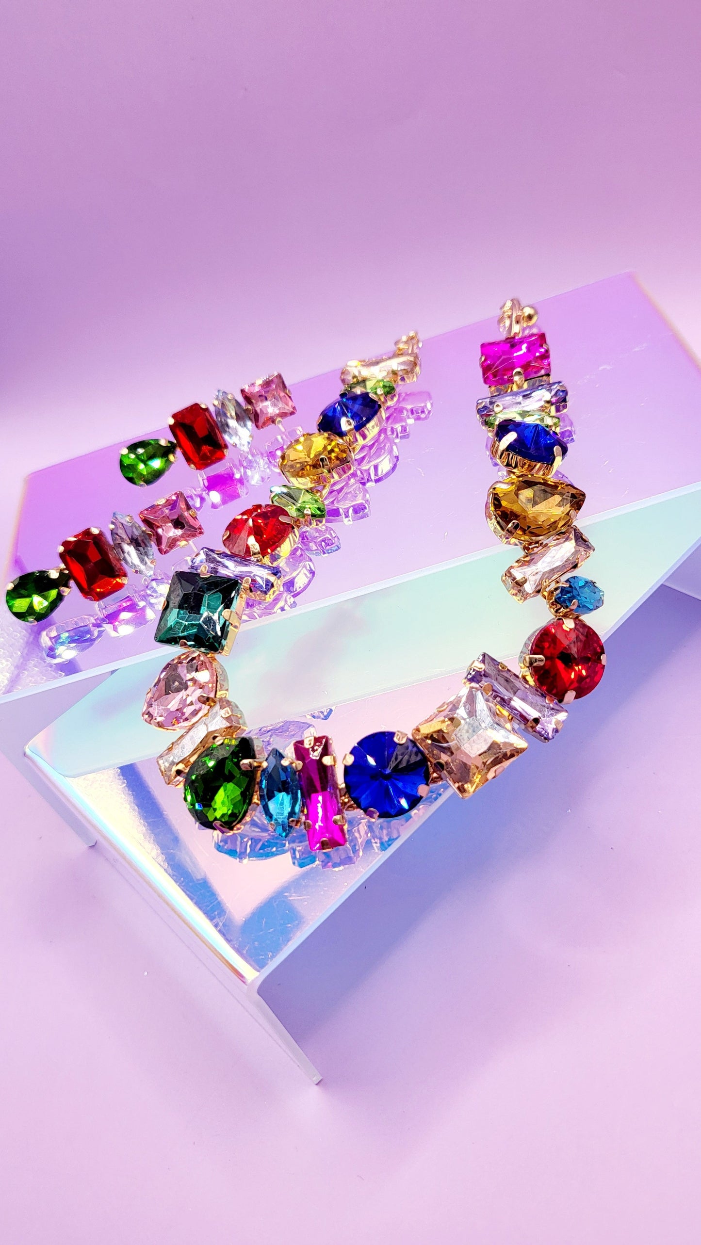 Aminra Jeweled Set Necklace with Earrings