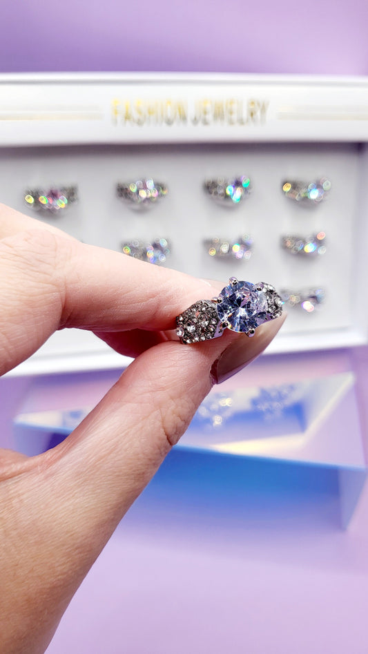Valencia Crystal Ring Silver
