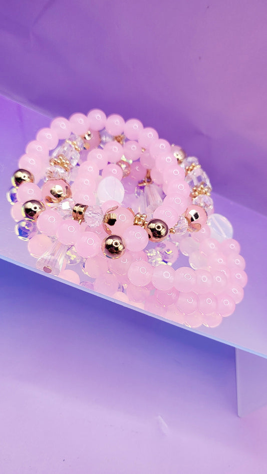 Flower Glass Beaded Bracelet