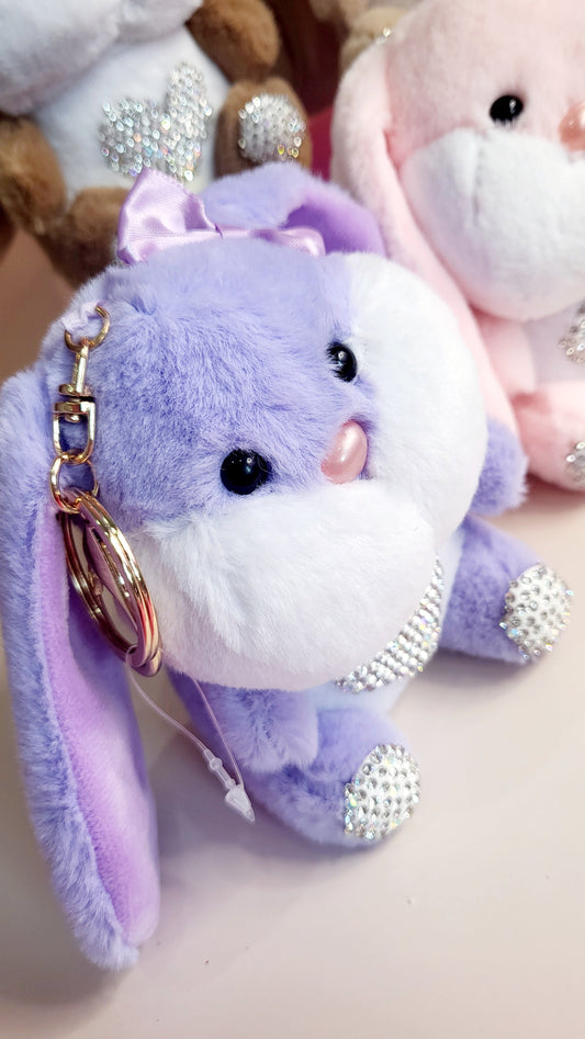 Bibi Crystal Bunny Keyring Bag Charm
